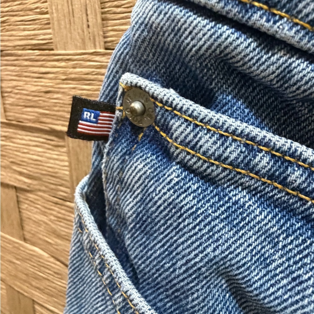 Ralph Lauren RL SPORT Vintage Classic Blue Jean Shorts size 12 EUC 5” Inseam - Picture 5 of 10